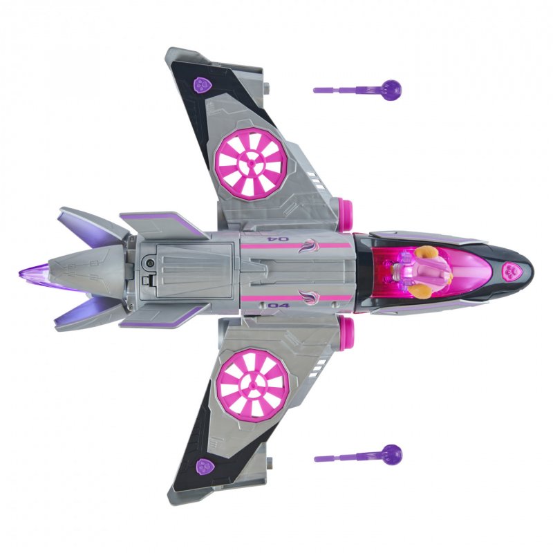 PAW Patrol : The Mighty Movie, Transforming Rescue Jet with Skye Mighty Pups Action Figure, Lights and Sounds, Kids Toys