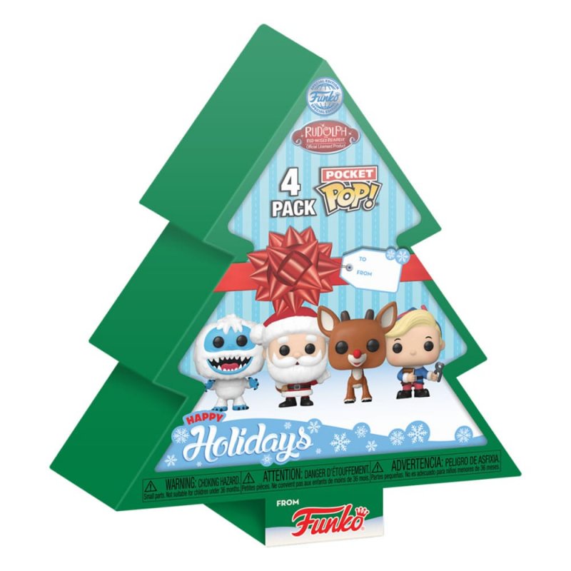 Funko Pocket Pop! Keychain 4-Pack: Rudolph - Tree Holiday Box