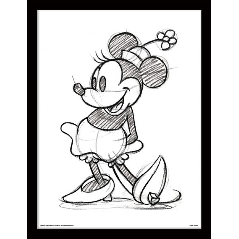 DISNEY - Framed 30X40 Print - Minnie Mouse Sketched Single