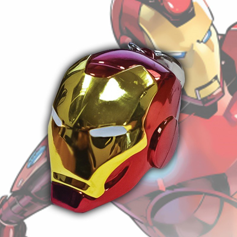 Semic Distribution Iron Man helmet Porte-clés Or, Rouge