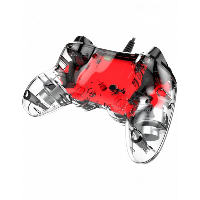 NACON PS4OFCPADCLRED Gaming Controller Red, Transparent USB Gamepad Analogue / Digital PC, PlayStation 4