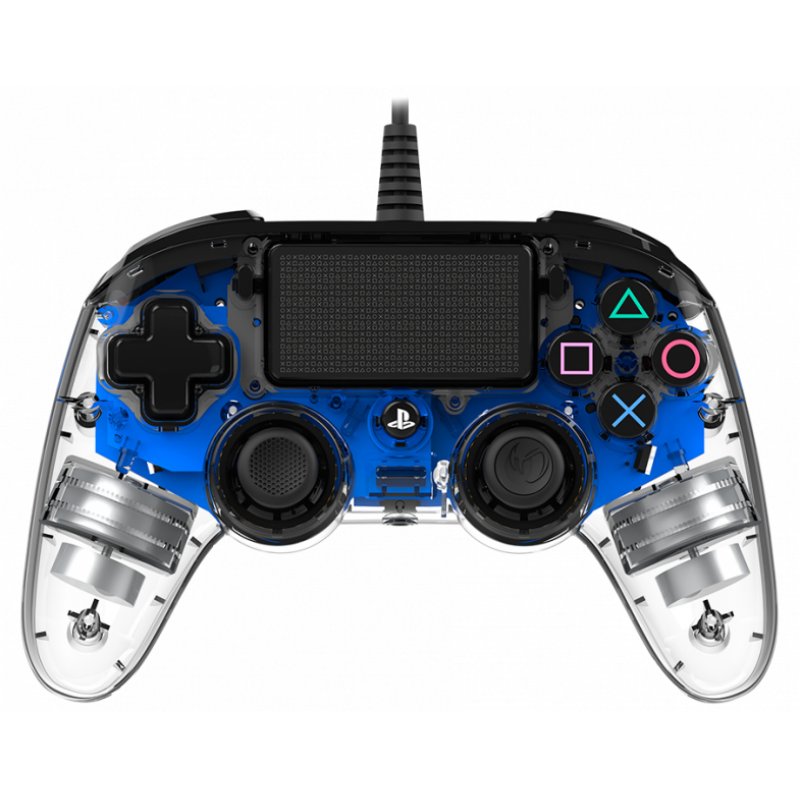 NACON PS4OFCPADCLBLUE Gaming Controller Blue, Transparent USB Gamepad Analogue / Digital PC, PlayStation 4
