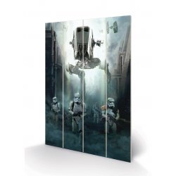 STAR WARS ROGUE ONE - Stormtrooper Patrol - Impression sur bois 40x59c