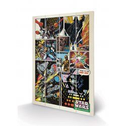 STAR WARS - Retro Comic - Impression sur bois 40x59cm