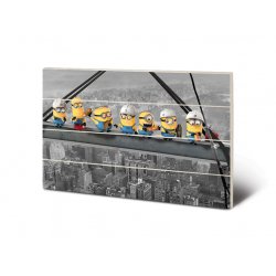 MINIONS - Lunch on a Skyscraper - Impression sur bois 40x59cm