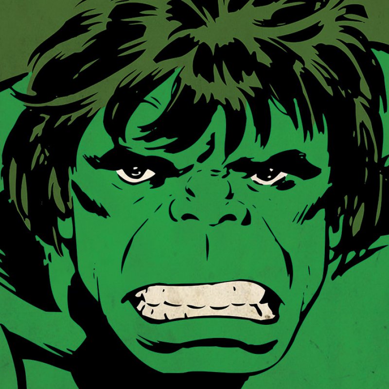 MARVEL COMICS - Canvas 40X40 '38mm' - HULK Close-Up