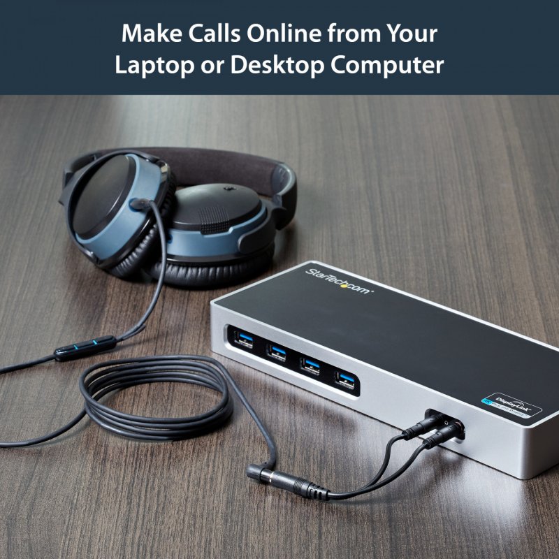 StarTech.com Câble pour séparateur de casque 4 broches de 3,5 mm vers 2 x 3 broches de 3,5 mm - F/M