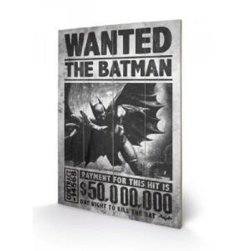 BATMAN - Wanted - Impression sur bois 40x59cm