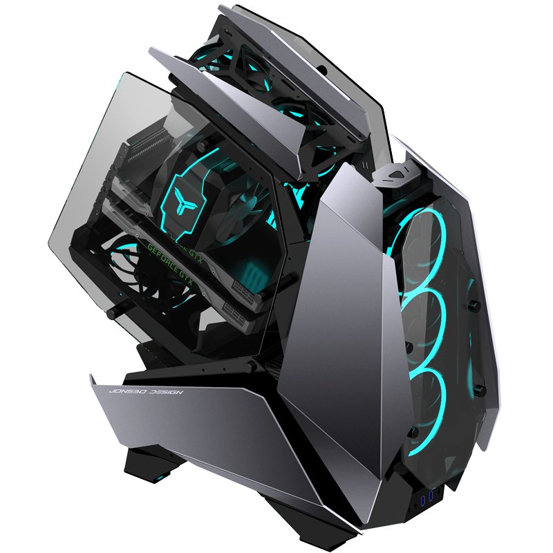 Jonsbo compatible MOD5 Big-Tower Showcase, Tempered Glass - grau