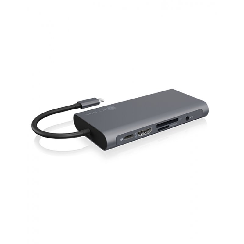ICY BOX IB-DK4040-CPD Wired USB 3.2 Gen 1 (3.1 Gen 1) Type-C Anthracite, Black