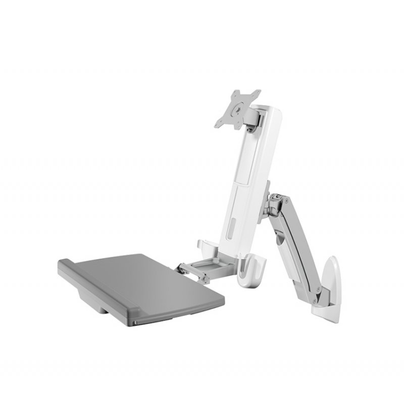 RaidSonic Wandhalterung für einen Monitor mit Tastatur- und Maus-Ablage IB-MS600-W