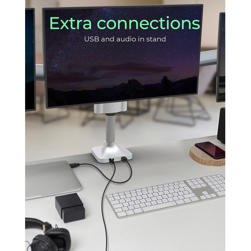 ICY BOX Triple-Monitorhalterung, IB-MS505-TI - silber