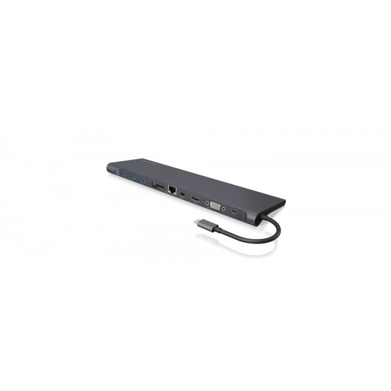 ICY BOX IB-DK2102-C Wired USB 3.2 Gen 1 (3.1 Gen 1) Type-C Anthracite, Black