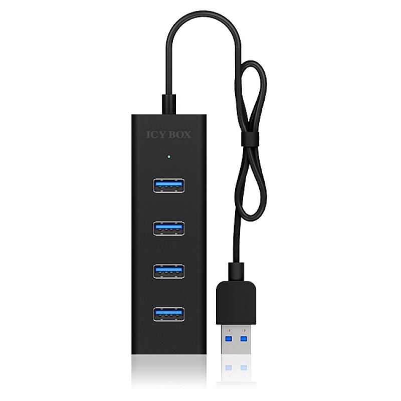 ICY BOX HUB, 4x USB 3.0, IB-HUB1409-U3 - schwarz