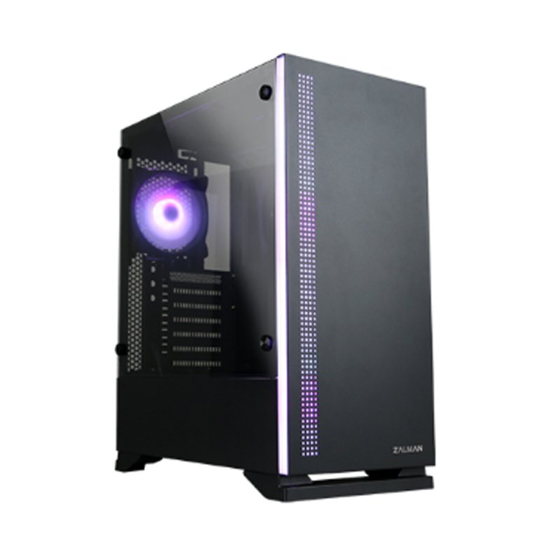 Zalman compatible S5 Midi-Tower, Tempered Glass - schwarz