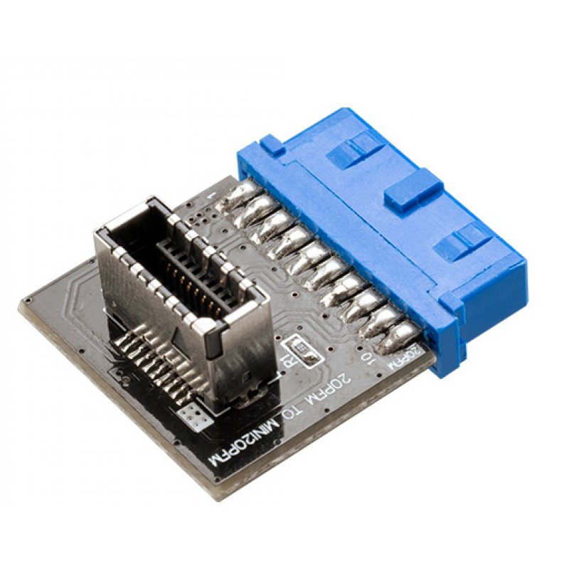 Akasa AK-CBUB51-BK cable gender changer USB 3.0 19-pin header USB 3.1 A Blue