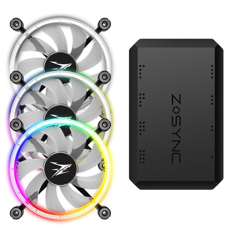 Zalman compatible 120mm ZM-LF120 ARGB Triple Pack inkl. Controller - schwarz