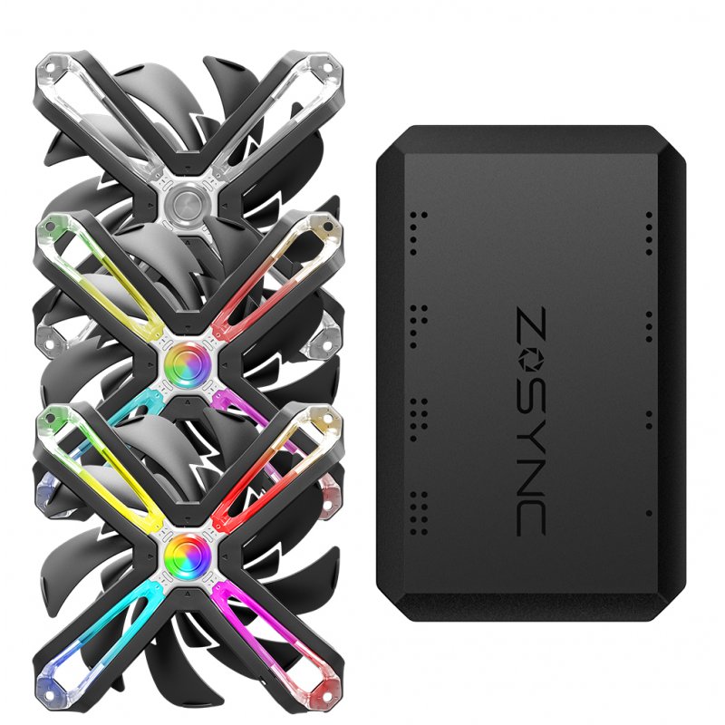 Zalman compatible 120mm ZM-SF120A3 ARGB Triple Pack inkl. Controller  - schwarz