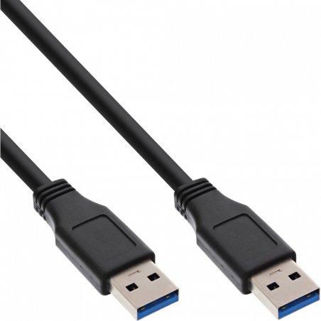 InLine compatible USB 3.0 Kabel, A auf A, schwarz - 0,3m