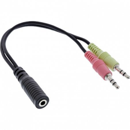 InLine 0.15m, 3.5mm/2x3.5mm câble audio 0,15 m 3,5mm Noir