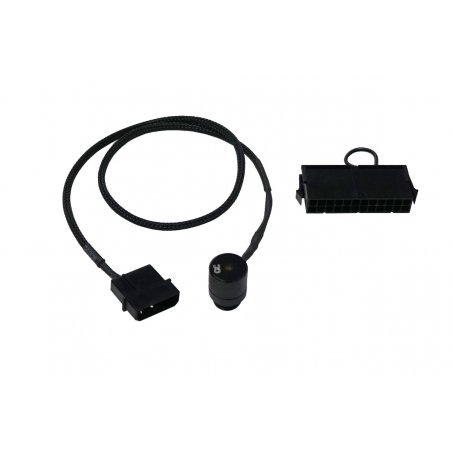 Alphacool compatible Eiszapfen Laserfitting G1/4 Zoll AG - 4-Pin Molex Anschluss, schwarz