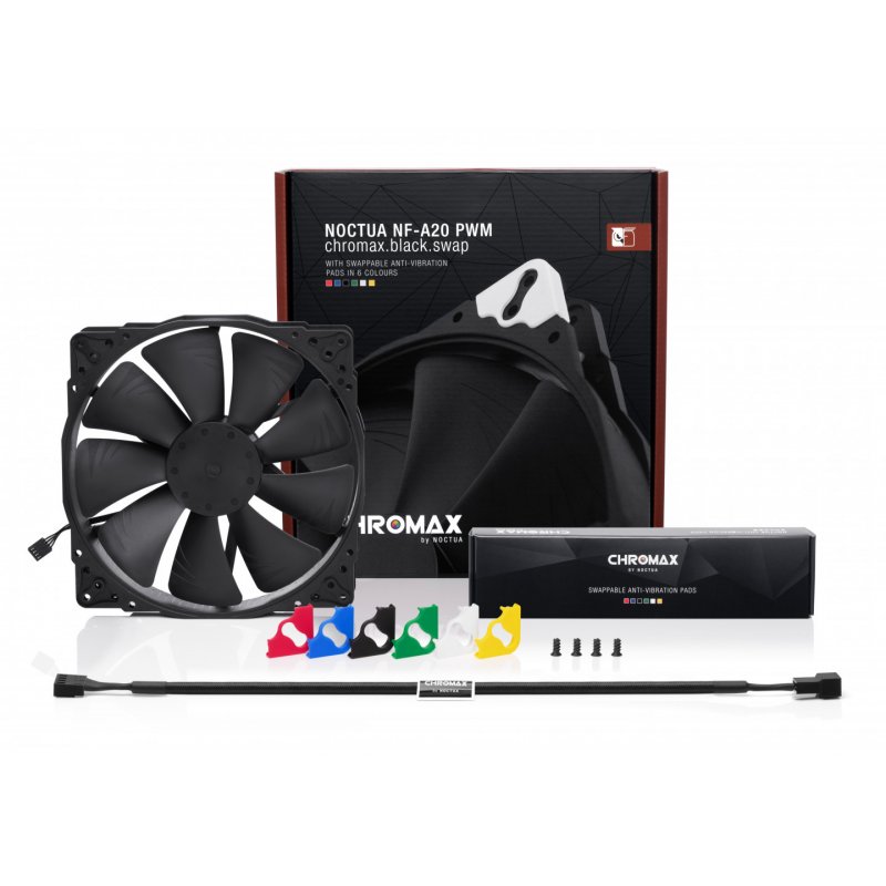 Noctua NF-A20 PWM CH.BK.S système de refroidissement d’ordinateur Boitier PC Ventilateur 20 cm Noir