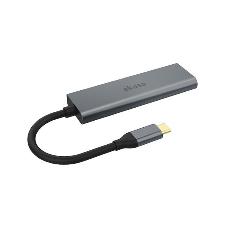 Akasa compatible USB Typ C auf 4x USB Typ A - silber