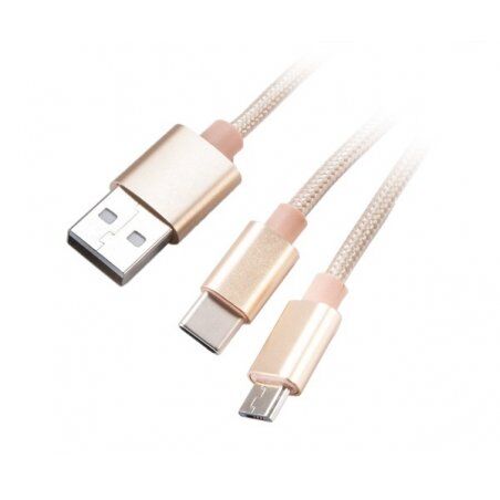 Akasa AK-CBUB42-12GL USB cable 1.2 m USB 2.0 USB A USB C/Micro-USB B Gold