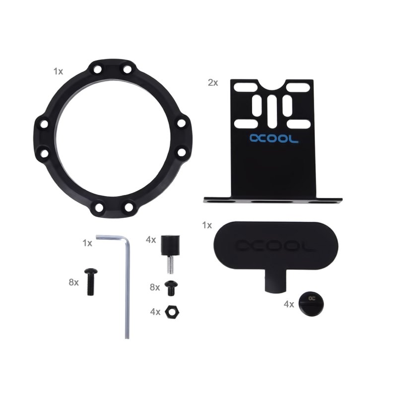 Alphacool compatible Eisdecke D5 Messing-Top - deep black