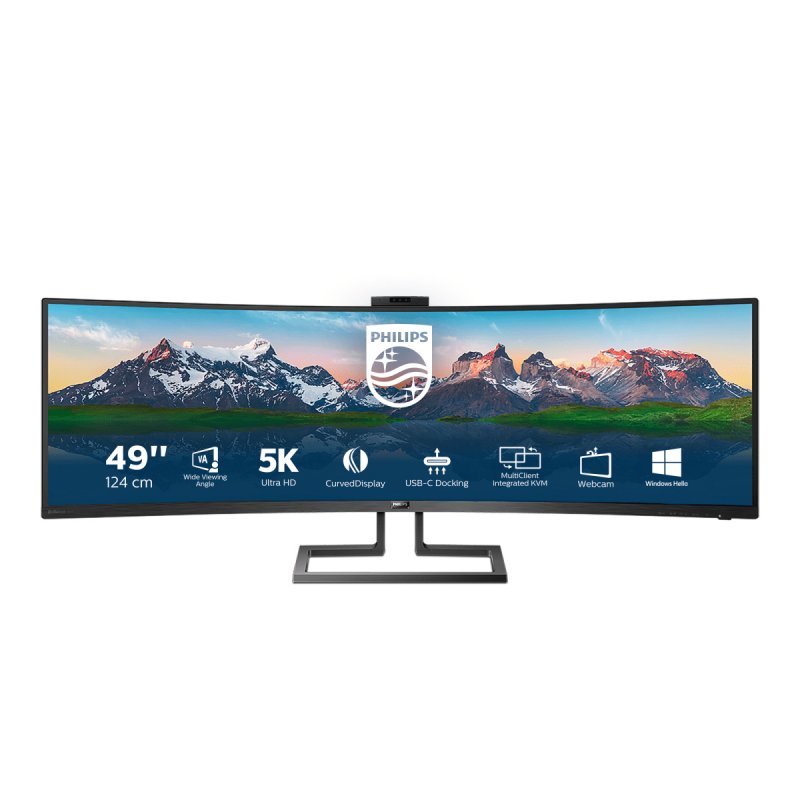 Philips compatible Brilliance P-line 499P9H - LED-Monitor - gebogen - 124.5 cm (49")