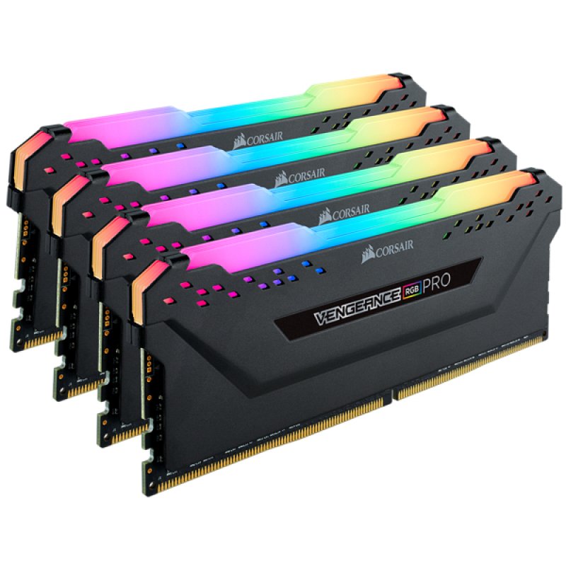 Corsair compatible Vengeance RGB Pro schwarz, DDR4-3200, CL16 - 32 GB Quad-Kit
