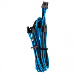 Corsair compatible Premium Sleeved PCIe Dual-Kabel, Doppelpack (Gen 4) - blau/schwarz