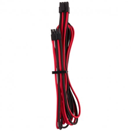 Corsair compatible Premium Sleeved EPS12V ATX12V-Kabel, Doppelpack (Gen 4) - rot/schwarz