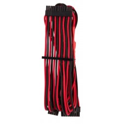 Corsair compatible Premium Sleeved 24-Pin-ATX-Kabel (Gen 4) - rot/schwarz