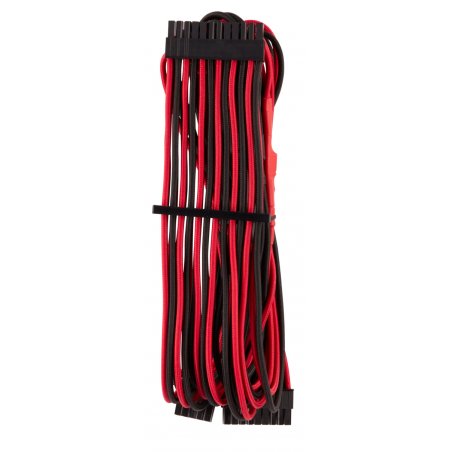 Corsair compatible Premium Sleeved 24-Pin-ATX-Kabel (Gen 4) - rot/schwarz