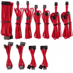 Corsair compatible Premium Pro Sleeved Kabel-Set (Gen 4) - rot