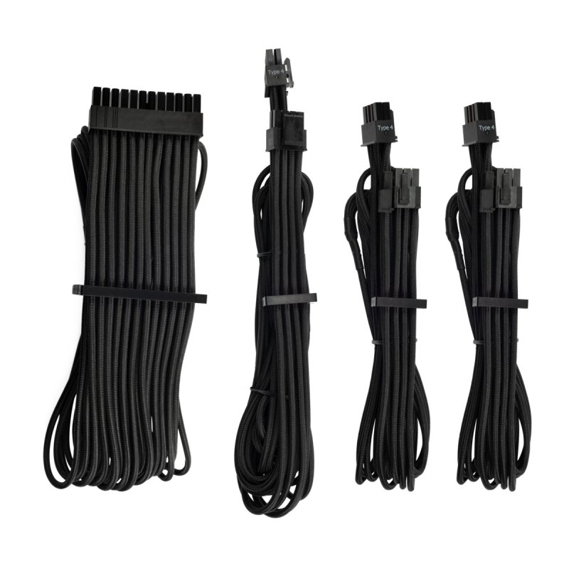 Corsair compatible Premium Sleeved Kabel-Set (Gen 4) - schwarz