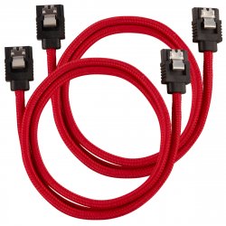 Corsair compatible Premium Sleeved SATA-Kabel 60cm - rouge