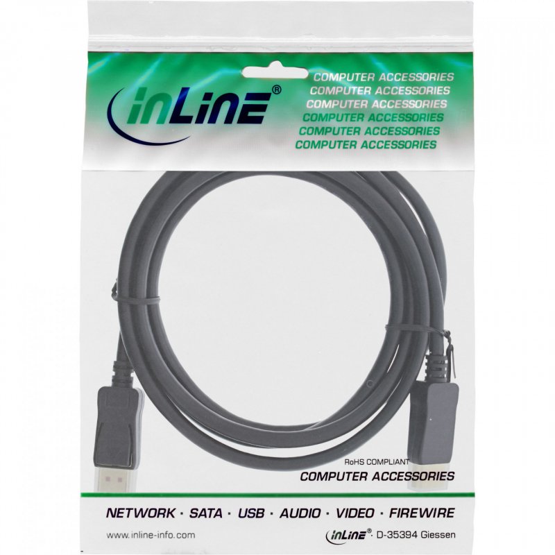 InLine DisplayPort 1.4 cable, 8K4K, black, gold, 2m