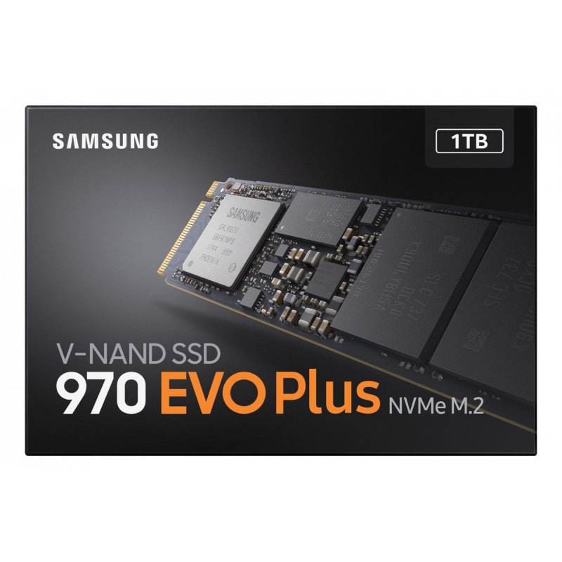 Samsung compatible SSD Interne 970 EVO Plus NVMe M.2 (1 To) - MZ-V7S1T0BW, Noir/Orange