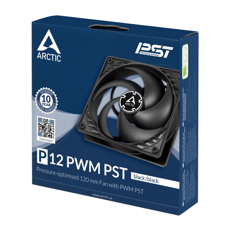 ARCTIC P12 PWM PST Boitier PC Ventilateur 12 cm Noir