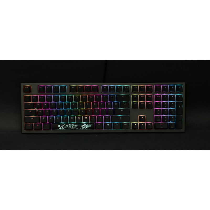 Ducky compatible Shine 7 PBT Gaming Tastatur, MX-Blue, RGB LED - gunmetal
