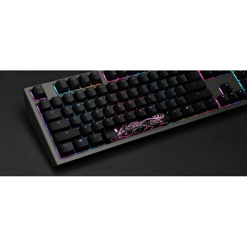 Ducky compatible Shine 7 PBT Gaming Tastatur, MX-Blue, RGB LED - gunmetal