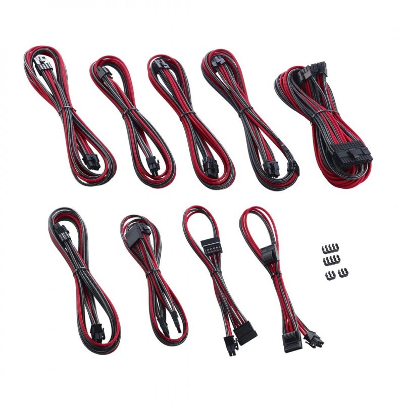 CableMod compatible PRO ModMesh C-Series AXi, HXi a RM Cable Kit - carbon/rouge