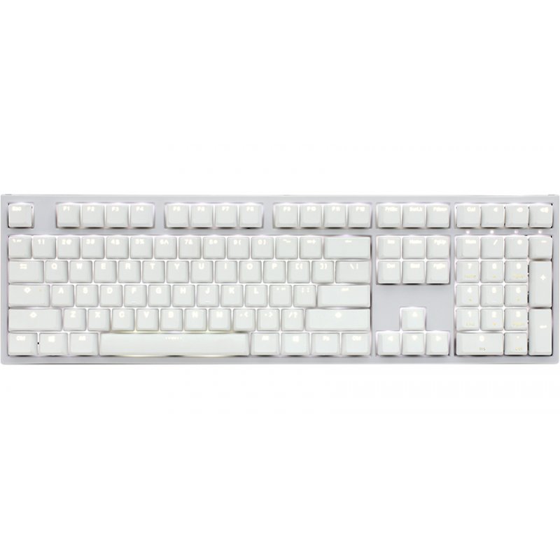 Ducky compatible ONE 2 White Edition PBT Gaming Tastatur, MX-Black, weiße LED - weiß