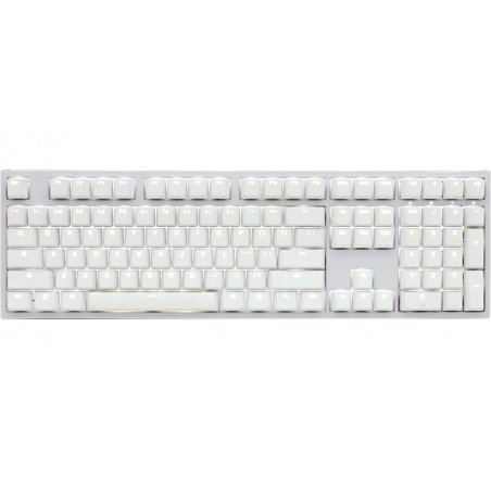 Ducky compatible ONE 2 White Edition PBT Gaming Tastatur, MX-Black, weiße LED - weiß