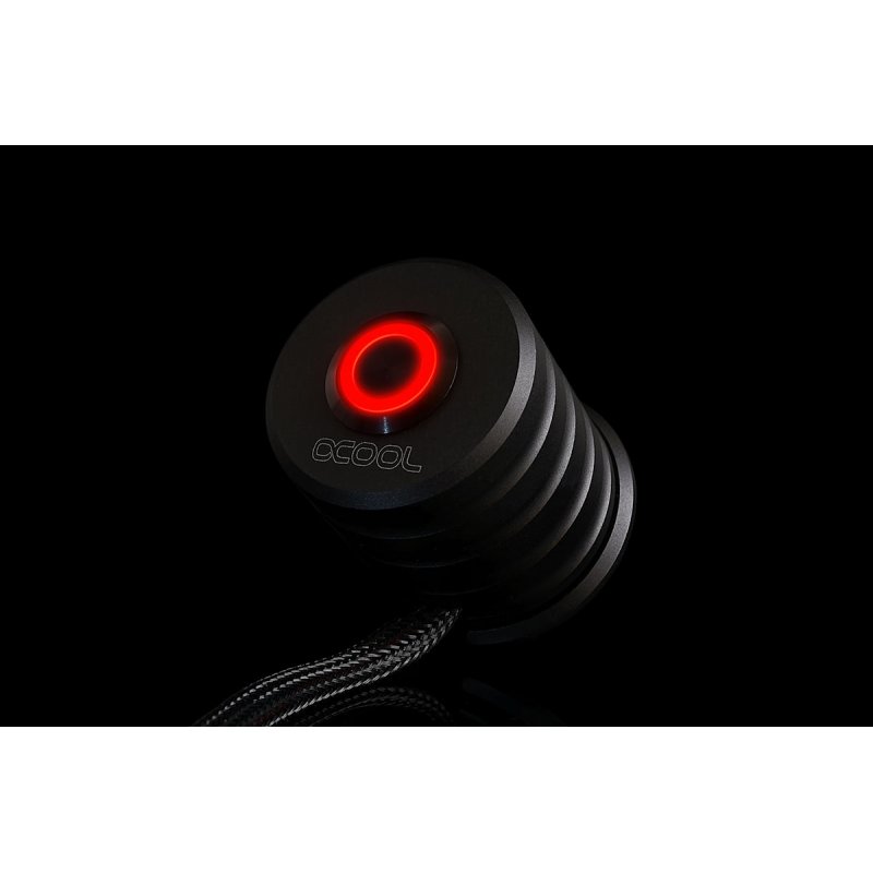 Alphacool compatible Powerbutton avec dégustateur 19mm rouge lit - prdeond noir