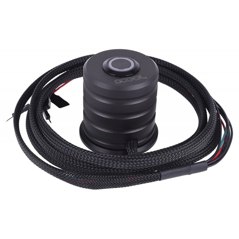 Alphacool compatible Powerbutton mit Taster 19mm rot beleuchtet - Deep Black