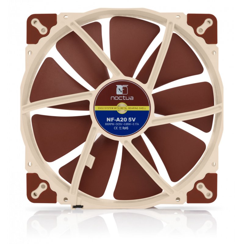 Noctua NF-A20 Boitier PC Ventilateur 20 cm Beige, Marron