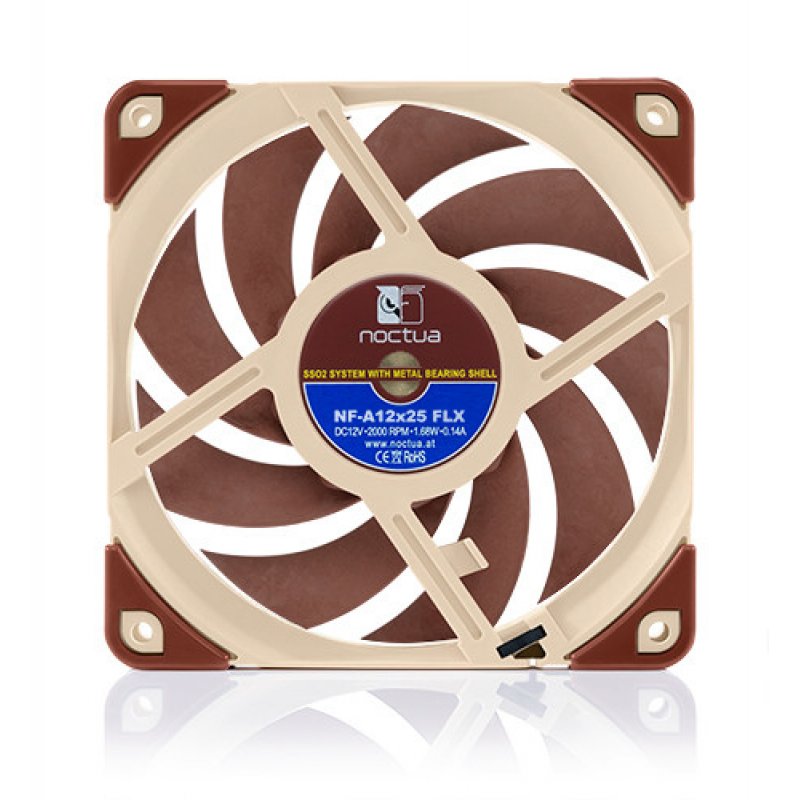 Noctua NF A12x25 FLX Boitier PC Ventilateur 12 cm Beige, Rouge